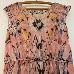 J. CREW 100% Silk Marble Print Chiffon Dress